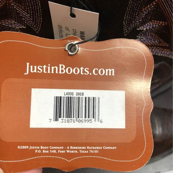 Leather Justin Boots - Brand New! Size 9 - Picture 2 of 5
